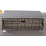 Outdoor Coffee Table Wicker Gray 40 x 22 x 13 In Fully Assembled