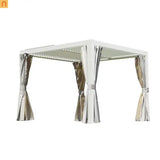 Pergola Louvered Aluminum White 10x10ft Adjustable Roof Drainage