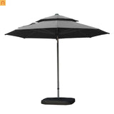 Patio Umbrella Cantilever Gray 9.7ft Round UPF50 Tilt Aluminum