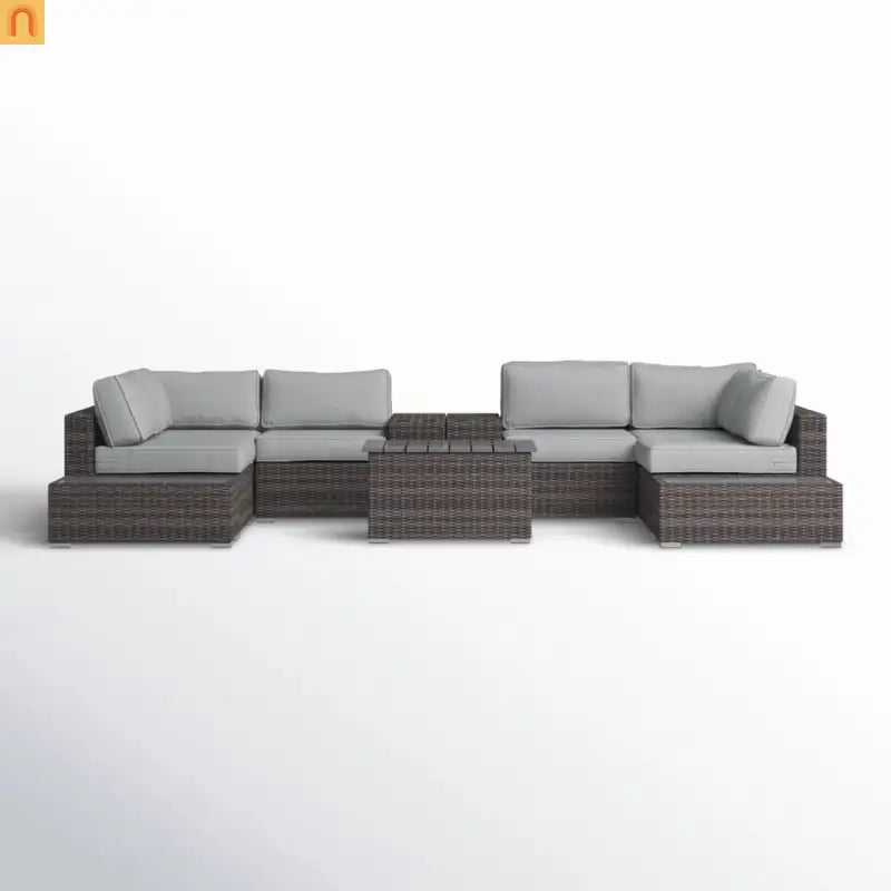 Outdoor Sectional Wicker 4 Person 148" Wide