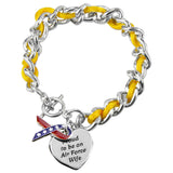 Proud to be an Air Force Wife Ribbon Charm Bracelet