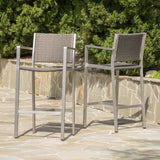 Outdoor Patio Furniture Set of 2 Aluminum Silver/Grey