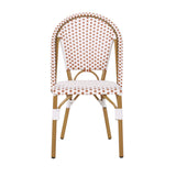 Outdoor Patio Furniture Set of 2 Wicker Rust Red/White
