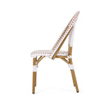 Outdoor Patio Furniture Set of 2 Wicker Rust Red/White