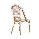 Outdoor Patio Furniture Set of 2 Wicker Rust Red/White