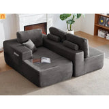 Sectional Sofa L-Shape Left Facing Fabric Gray 3-Seat 104in