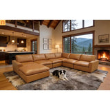 Sectional Sofa L-Shape Leather Match Ginger 152