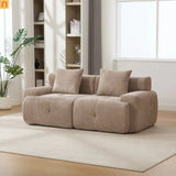 loveseat Modular Taupe Polyester No Assembly 2-Piece