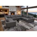 Sectional Sofa U-Shape Leather Match Blue Gray 152in