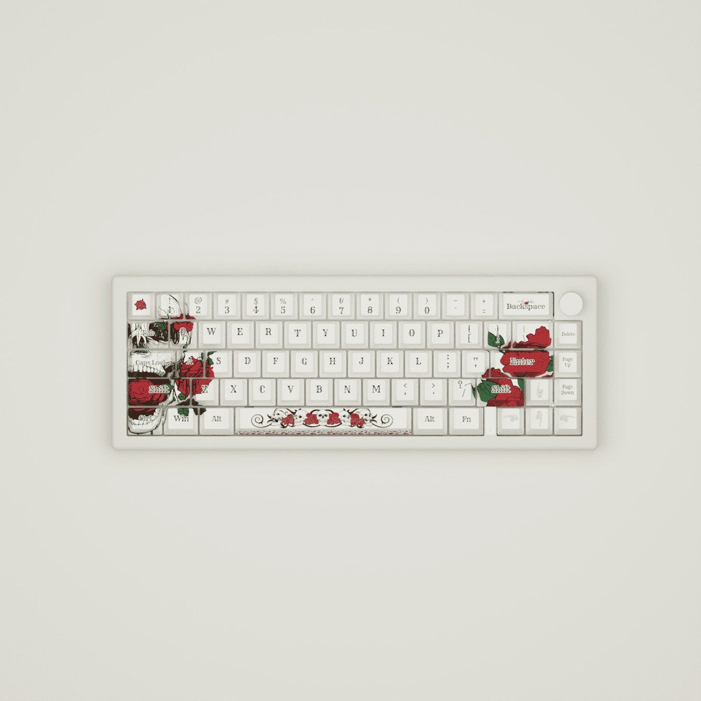 Skull & Roses Design Keycaps and Mechanical Keyboard
