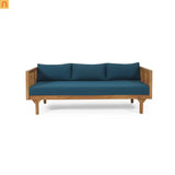 Outdoor Patio Acacia Wood Teak 3-Seater Cushions Included 67.75in