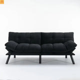 Sofa Bed Foldout Fabric Black Twin Adjustable Arms 800 lb