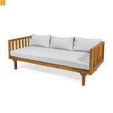 Outdoor Patio Set Acacia Wood Teak Water-Resistant Cushions