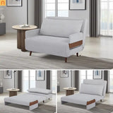Sofa Convertible 3-in-1 Polyester Light Gray Beech Legs 265 lb