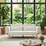 Sofa Convertible Velvet Beige 3-Seat Splitback 600 lb 72in