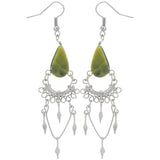 Swirls Chandelier Stone Earrings