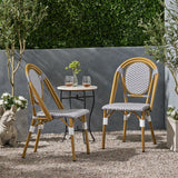 Outdoor Patio Furniture Set of 2 Wicker White/Gray