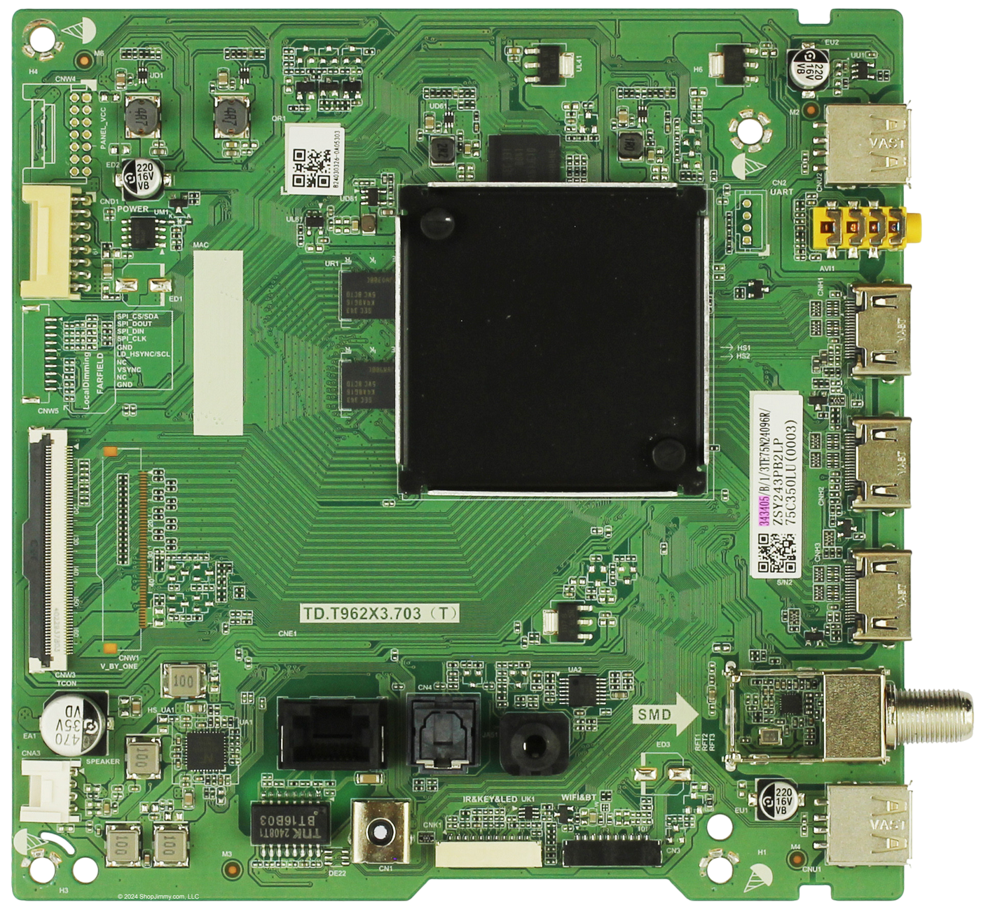 343405 Toshiba Main Board, TD.T962X3.703, 75C350LU