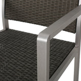 Outdoor Patio Furniture Set of 2 Aluminum Silver/Grey