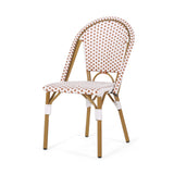 Outdoor Patio Furniture Set of 2 Wicker Rust Red/White