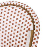 Outdoor Patio Furniture Set of 2 Wicker Rust Red/White
