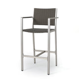 Outdoor Patio Furniture Set of 2 Aluminum Silver/Grey