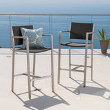 Outdoor Patio Furniture Set of 2 Aluminum Silver/Grey