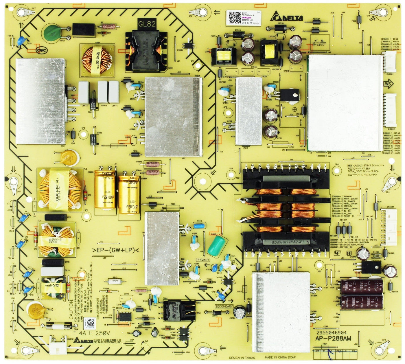 147472911, 1-474-729-11 Sony Power Supply, 1-474-729-21, G182, AP-P288AM,