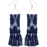 Woven Ikat Fringe Earrings