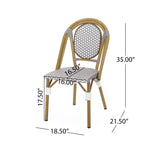 Outdoor Patio Furniture Set of 2 Wicker White/Gray