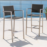 Outdoor Patio Furniture Set of 2 Aluminum Silver/Grey