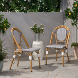 Outdoor Patio Furniture Set of 2 Wicker White/Gray