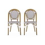 Outdoor Patio Furniture Set of 2 Wicker White/Gray