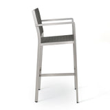 Outdoor Patio Furniture Set of 2 Aluminum Silver/Grey